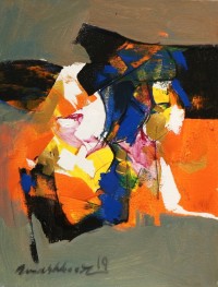 Mashkoor Raza, 12 x 16 Inch, Oil on Canvas, Abstract Painting, AC-MR-190